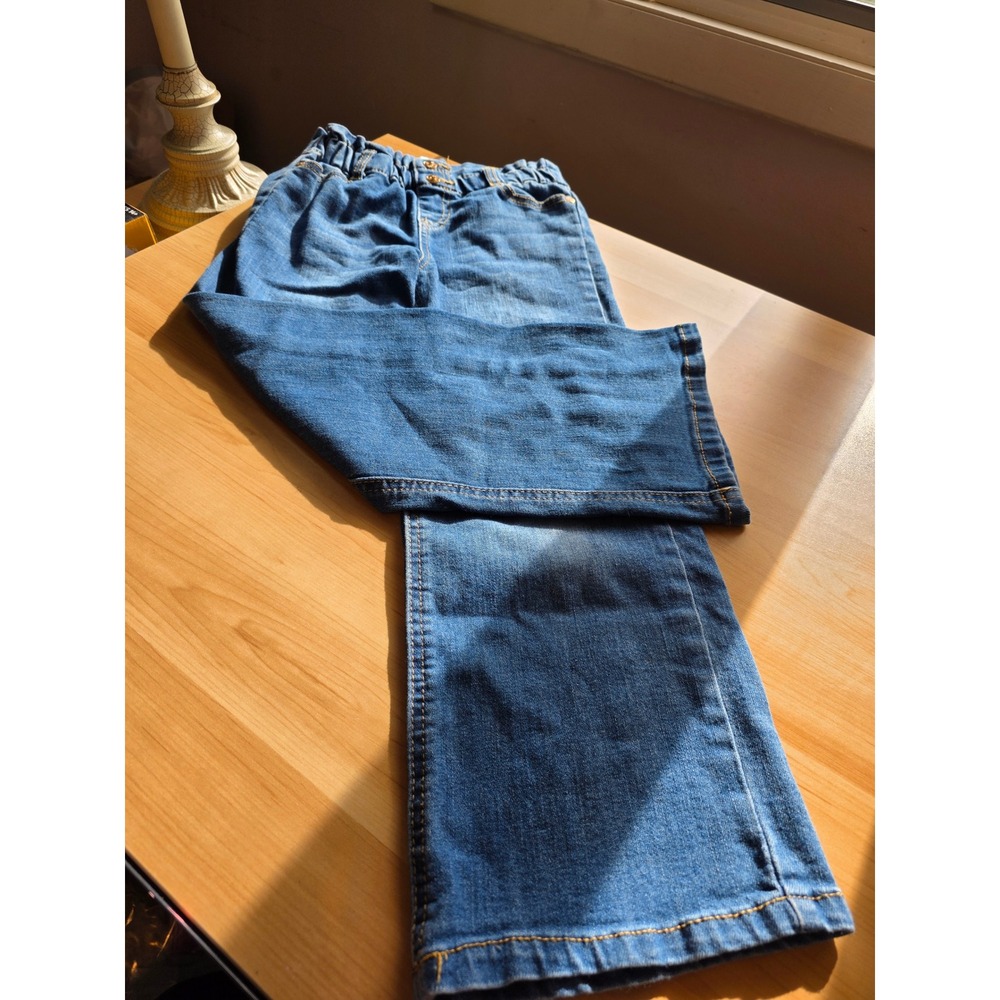 Wallflower Girl Blue Paperbag Waist Jeans Medium Wash Denim Size 6X Kids